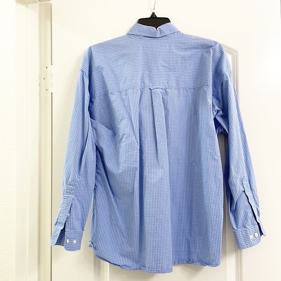 Structure blue/white plaid long sleeve button down shirt - Picture 2 of 4